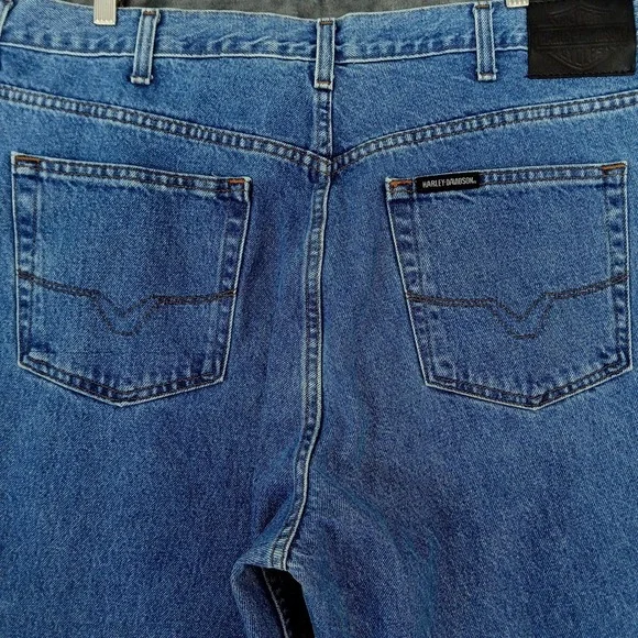 Harley-Davidson Jeans Mens 40x32 Blue Genuine MotorClothes Denim Zip Fly Biker - Picture 7 of 9
